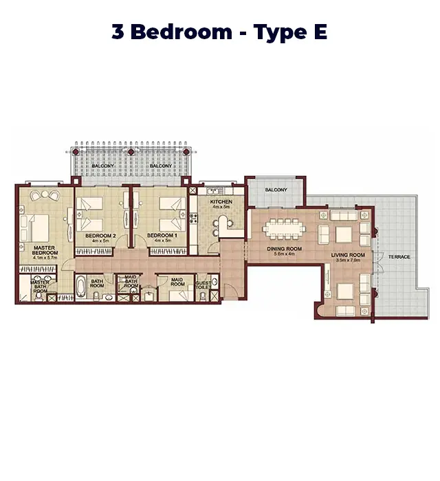3 BR - Type E